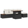 Ensemble de canapé de jardin 6 pcs Noir et Beige 642209642209