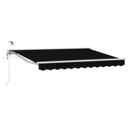 Auvent rétractable électrique Noir et Blanc 3,5 x 2,5 m 642215642215