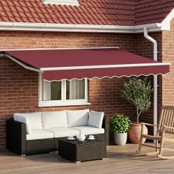Auvent rétractable électrique Bourgogne et Blanc 3,5 x 2,5 m 642220642220