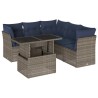 Ensemble de canapé de jardin 6 pcs avec coussins gris résine tressée 642222642222