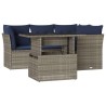 Ensemble de canapé de jardin 5 pcs avec coussins gris résine tressée 642223642223