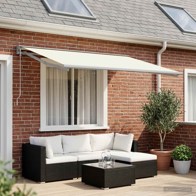 Toile de rechange pour auvent Crème 400 × 350 cm Polyester 642226642226