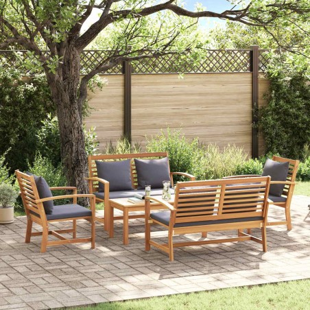Ensemble de canapé de jardin 5 pcs Naturel Bois de teck massif 642229642229