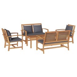 Ensemble de canapé de jardin 5 pcs Naturel Bois de teck massif 642229642229