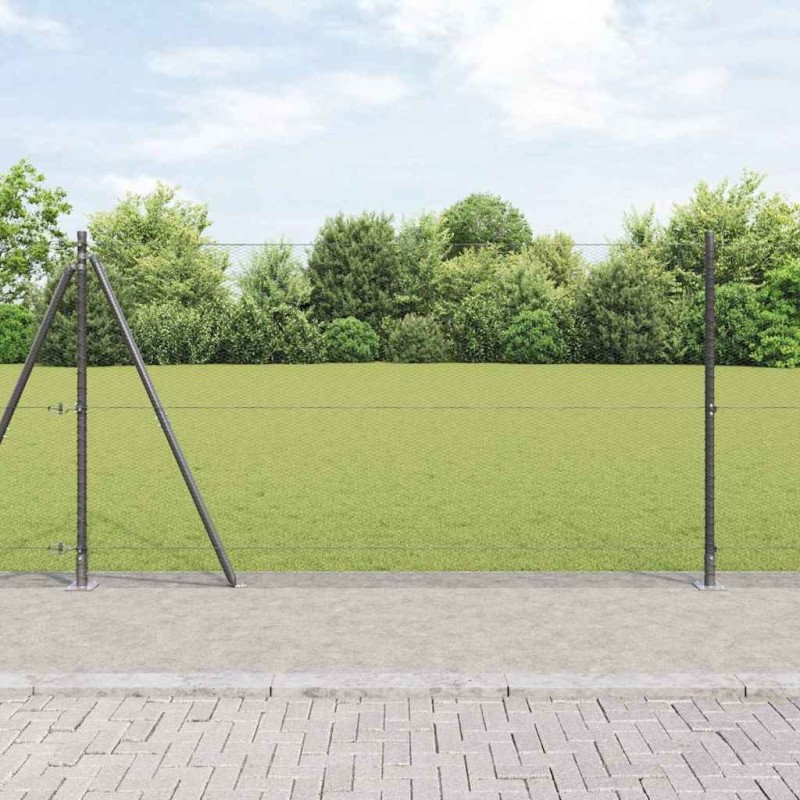 Clôture hexagonale avec base en béton 25 x 1,2 m Gris Maille 642232642232