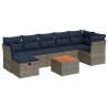 Ensemble de canapé de jardin 8 pcs avec coussins gris résine tressée 642239642239