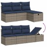 Ensemble de canapé de jardin 8 pcs avec coussins gris résine tressée 642239642239