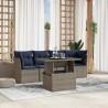 Ensemble de canapé de jardin 5 pcs avec coussins gris résine tressée 642241642241
