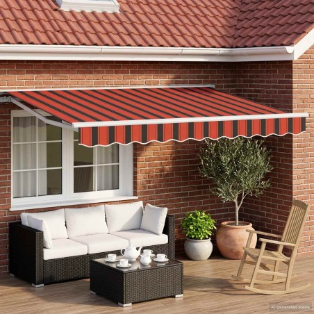 Auvent rétractable électrique Orange, Noir et Blanc 3,5 x 2,5 m 642249642249