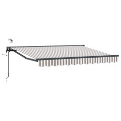 Auvent rétractable électrique Gris clair et blanc 3 x 2,5 m 642251642251
