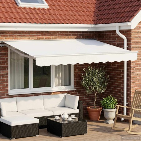 Auvent rétractable électrique Blanc 3,5 x 2,5 m 642253642253