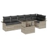 Ensemble de canapé de jardin 7 pcs Gris clair polyrotin 642254642254