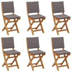 Chaises de bistrot d'extérieur 6 pcs Gris foncé 38 x 46 x 85 cm 642258642258