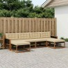 Ensemble de canapés d'extérieur 6 pcs Naturel et Beige 642267642267