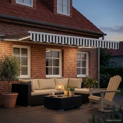 Auvent rétractable électrique Anthracite et blanc 3,5 x 2,5 m 642271642271