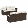 Ensemble de canapé de jardin 7 pcs Marron polyrotin 642272642272