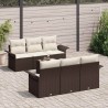 Ensemble de canapé de jardin 7 pcs Marron polyrotin 642272642272