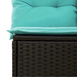 Ensemble de canapé de jardin 6 pcs avec coussins noir résine tressée 642275642275