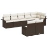 Ensemble de canapé de jardin 8 pcs Marron polyrotin 642284642284