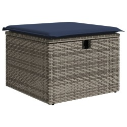 Ensemble de canapé de jardin 6 pcs avec coussins gris résine tressée 642286642286