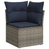 Ensemble de canapé de jardin 7 pcs avec coussins gris résine tressée 642289642289