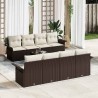 Ensemble de canapé de jardin 9 pcs Marron polyrotin 642292642292