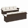 Ensemble de canapé de jardin 9 pcs Marron polyrotin 642292642292