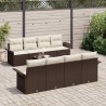Ensemble de canapé de jardin 9 pcs Marron polyrotin 642292642292