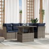 Ensemble de canapé de jardin 6 pcs avec coussins gris résine tressée 642295642295