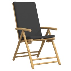 Chaises inclinables de jardin pliantes lot de 6 coussins bambou 642309642309