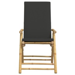 Chaises inclinables de jardin pliantes lot de 6 coussins bambou 642309642309