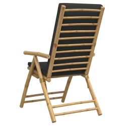 Chaises inclinables de jardin pliantes lot de 6 coussins bambou 642309642309