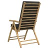 Chaises inclinables de jardin pliantes lot de 6 coussins bambou 642309642309