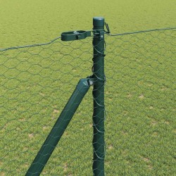 Clôture hexagonale avec poteau 25 x 1,6 m Vert Maille 642315642315