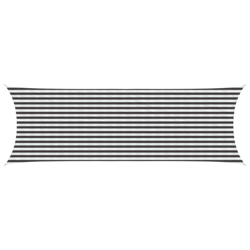 Voile d'ombre Anthracite et blanc 2 x 6 m HDPE 642318642318
