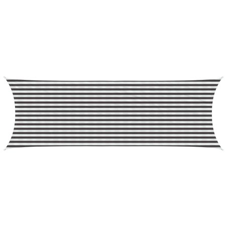 Voile d'ombre Anthracite et blanc 2 x 6 m HDPE 642318642318