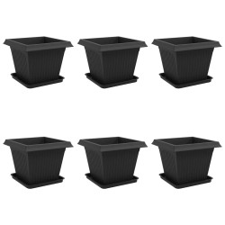 Pots de plantes 6 pcs Noir 43 x 43 x 33,5 cm Plastique 642319642319