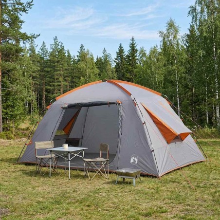 Tente Cabane Gris et orange 400 x 210 x 180 cm Polyester 642322642322