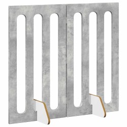Clôture pliable pour animaux 2 pcs Gris Béton Bois d’ingénierie 642334642334