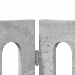 Clôture pliable pour animaux 2 pcs Gris Béton Bois d’ingénierie 642334642334
