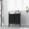 Panier à linge à 2 compartiments avec roulettes chêne brun 642343642343