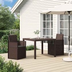 Chaises de jardin salle à manger 2 pcs Marron et anthracite PP 642344642344
