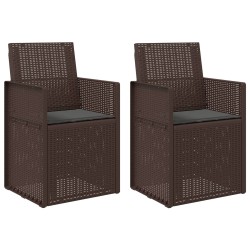 Chaises de jardin salle à manger 2 pcs Marron et anthracite PP 642344642344