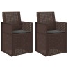 Chaises de jardin salle à manger 2 pcs Marron et anthracite PP 642344642344