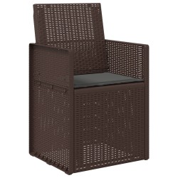 Chaises de jardin salle à manger 2 pcs Marron et anthracite PP 642344642344