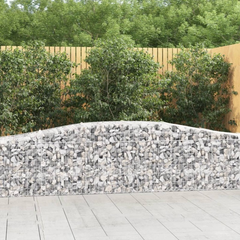 Paniers à gabions arqués 4 pcs 400x50x80/100 cm Fer galvanisé 642345642345