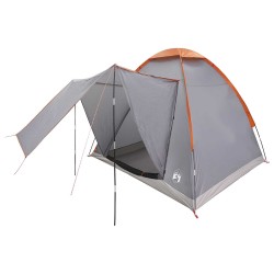 Tente de camping Gris et orange 2 personnes Polyester et Acier 642357642357