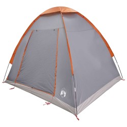 Tente de camping Gris et orange 2 personnes Polyester et Acier 642357642357