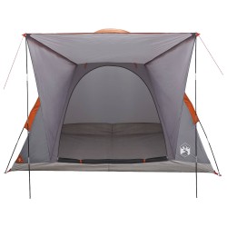 Tente de camping Gris et orange 2 personnes Polyester et Acier 642357642357