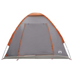 Tente de camping Gris et orange 2 personnes Polyester et Acier 642357642357